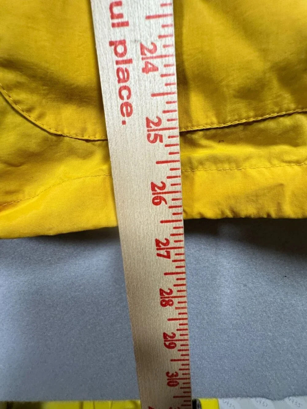 Woman Within Yellow Hooded Waterproof Jacket 22/24 Fleece Lining Nylon Blend - Picture 7 of 7